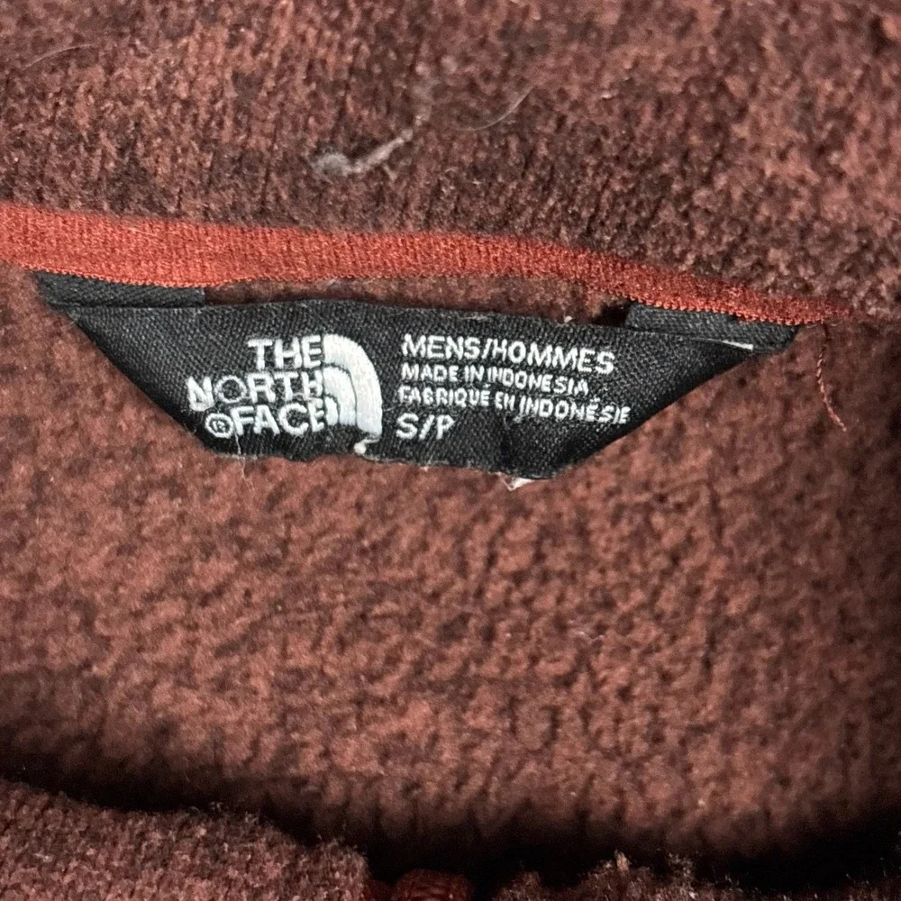 The North Face Gordon Lyons Mens Small Rust Brown Heather Quarter Zip Fleece